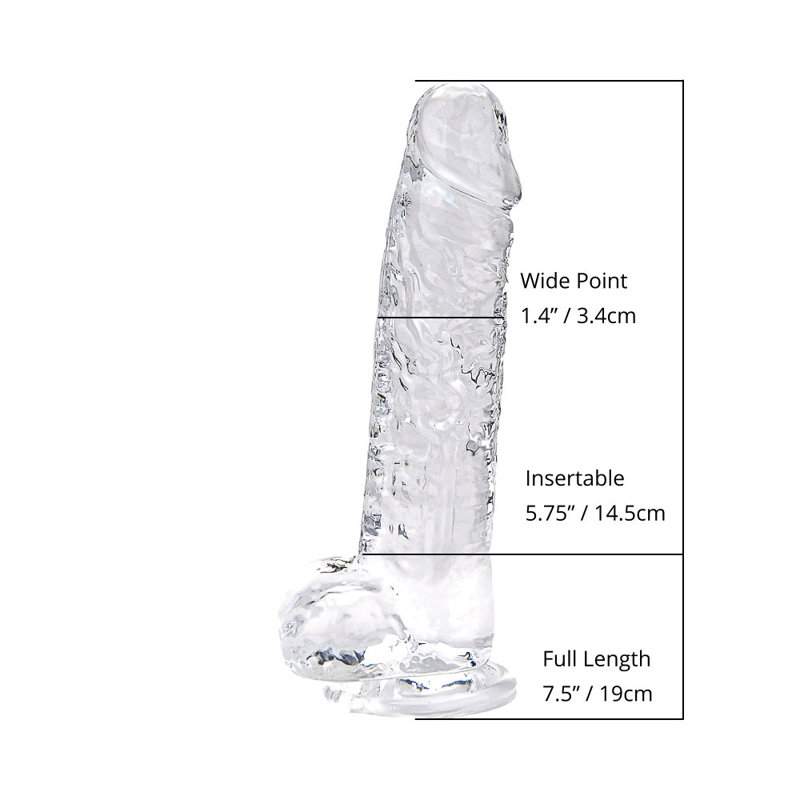 12 cm Dildo mit Hoden Transparent - Produktabbildung 6 - Vibrava Shop