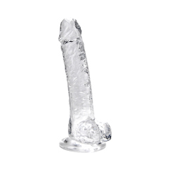 12 cm Dildo mit Hoden Transparent - Produktabbildung 4 - Vibrava Shop