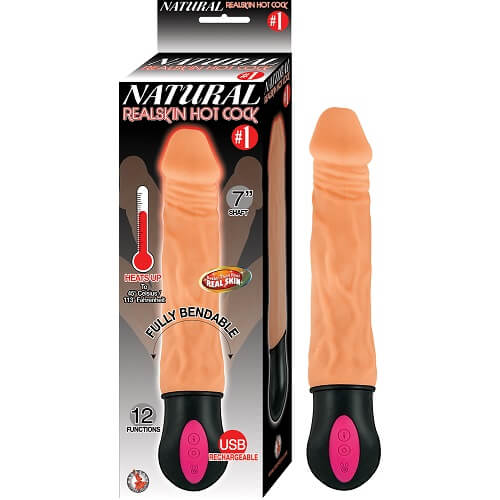 Realistischer, wärmender 18 cm Vibrator-Dildo in Hautfarbe - Produktabbildung 1 - Vibrava Shop